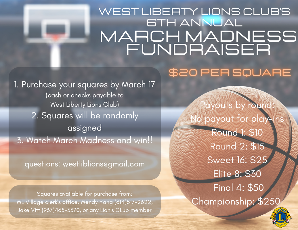 West Liberty Lions Club March Madness Squares