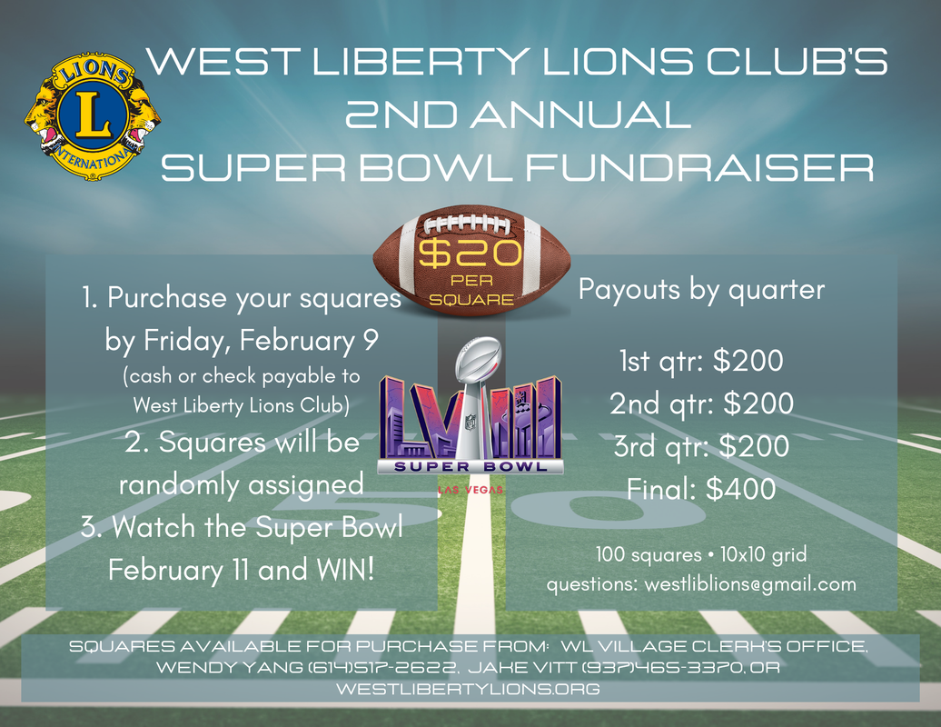 West Liberty Lions Club Super Bowl Squares Fundraiser